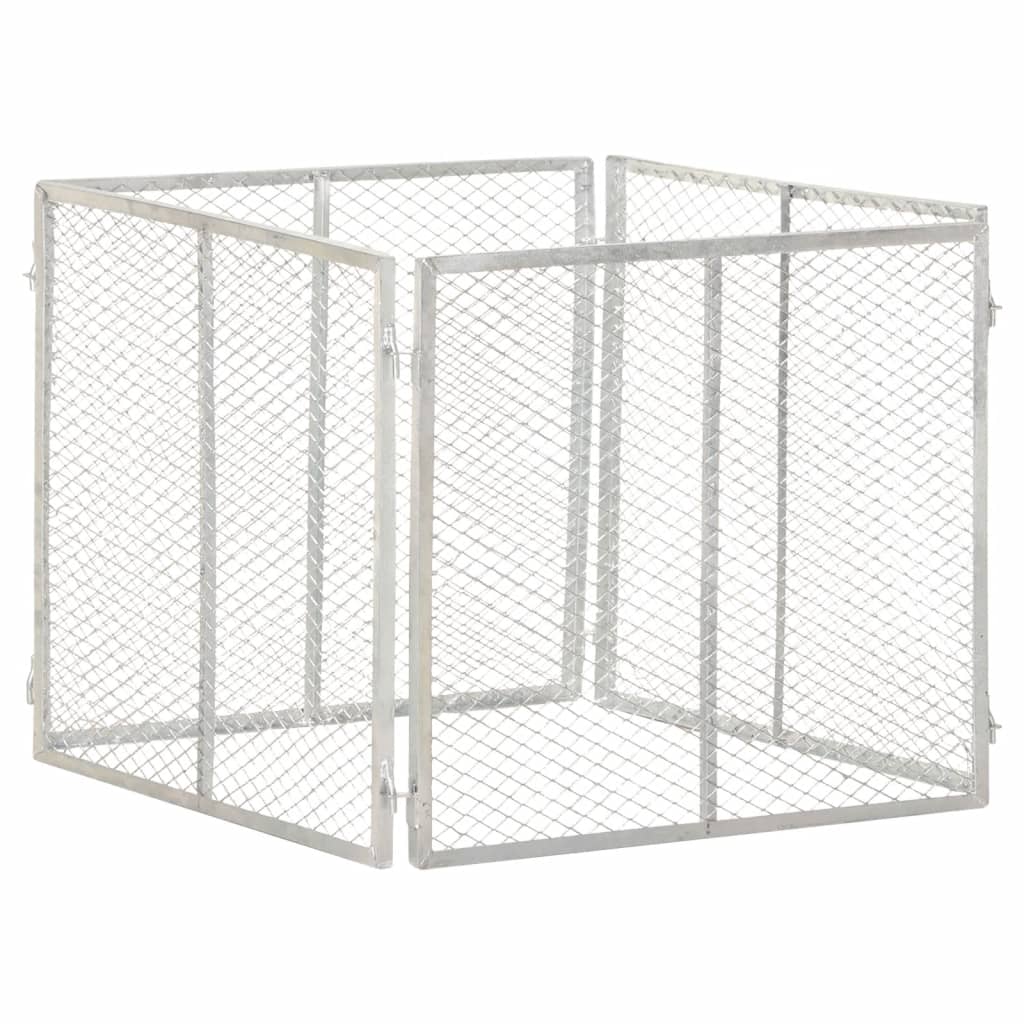 Compostor de jardim 85x85x70 cm ferro galvanizado