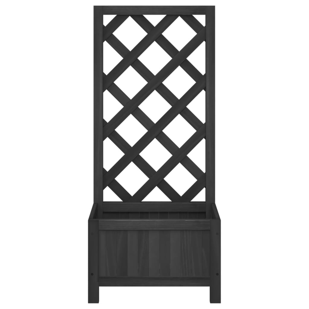 Vaso/floreira com treliça madeira de abeto maciça preto