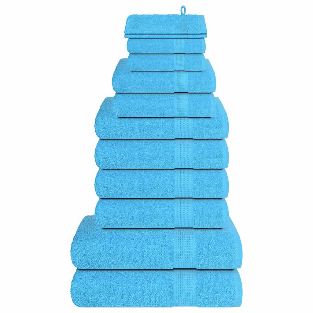 12Pcs conjunto de toalhas frogn 360 g/m² turquesa