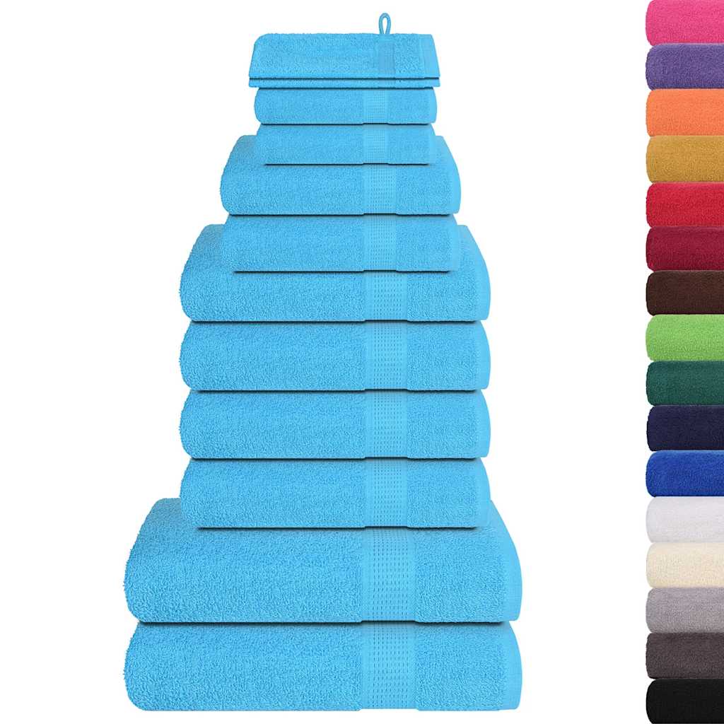 12Pcs conjunto de toalhas frogn 360 g/m² turquesa