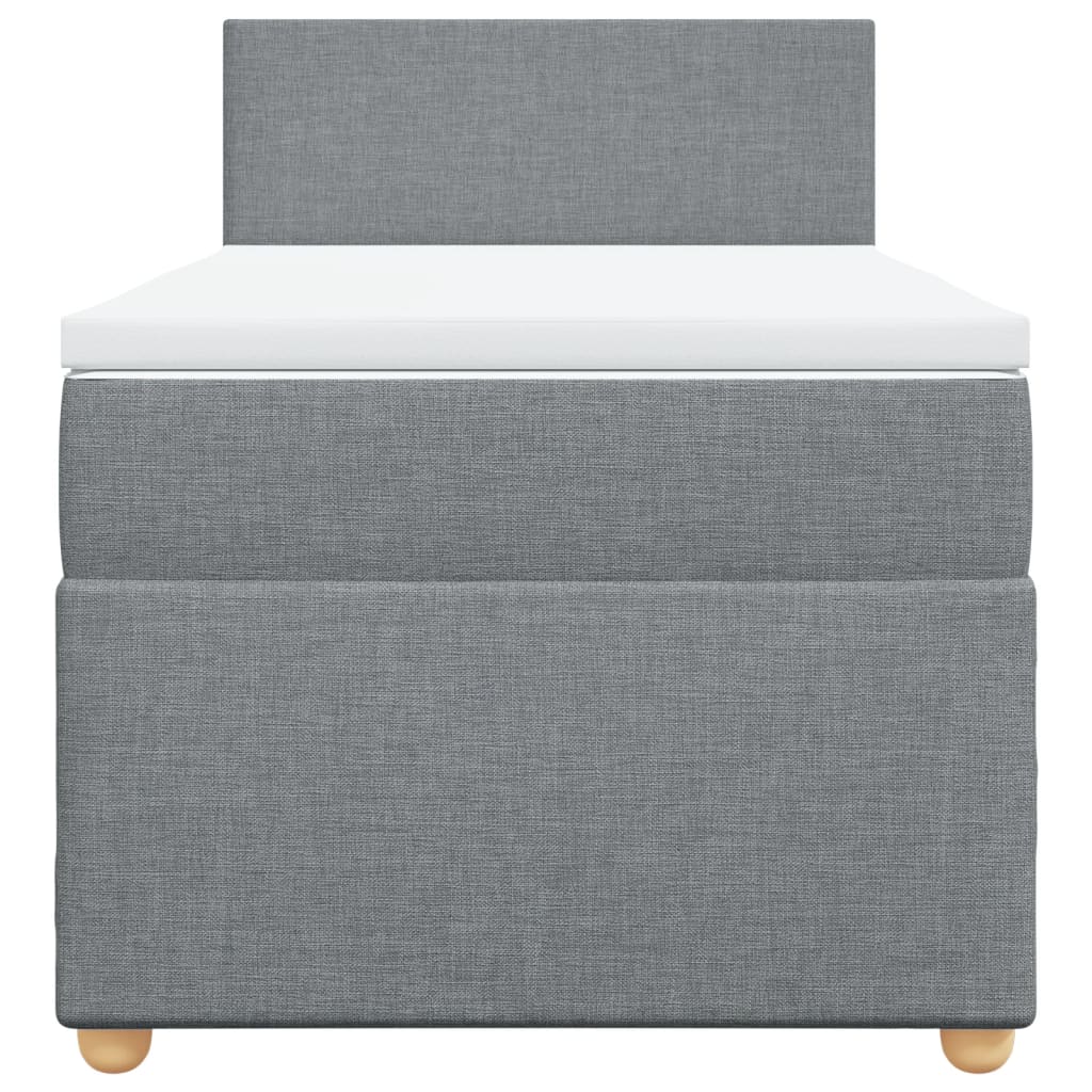 Cama com molas/colchão 90x200 cm tecido cinza-claro