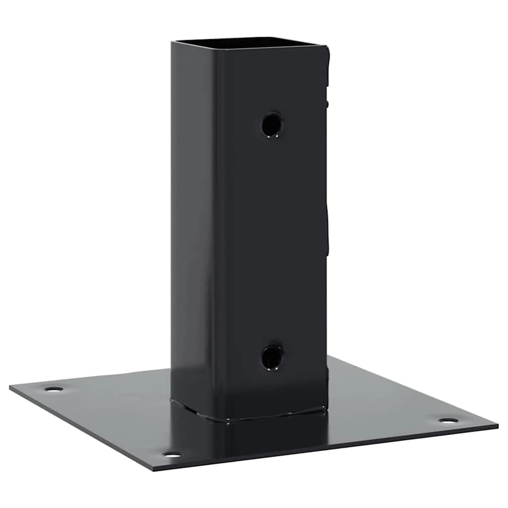 Bases de coluna quadradas 12 peças 46x46 mm aço revestido a pó