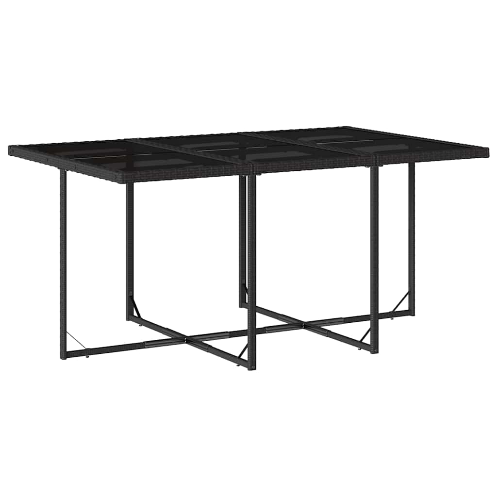 11 Pcs conjunto de jantar p/ jardim c/ almofadões vime PE preto