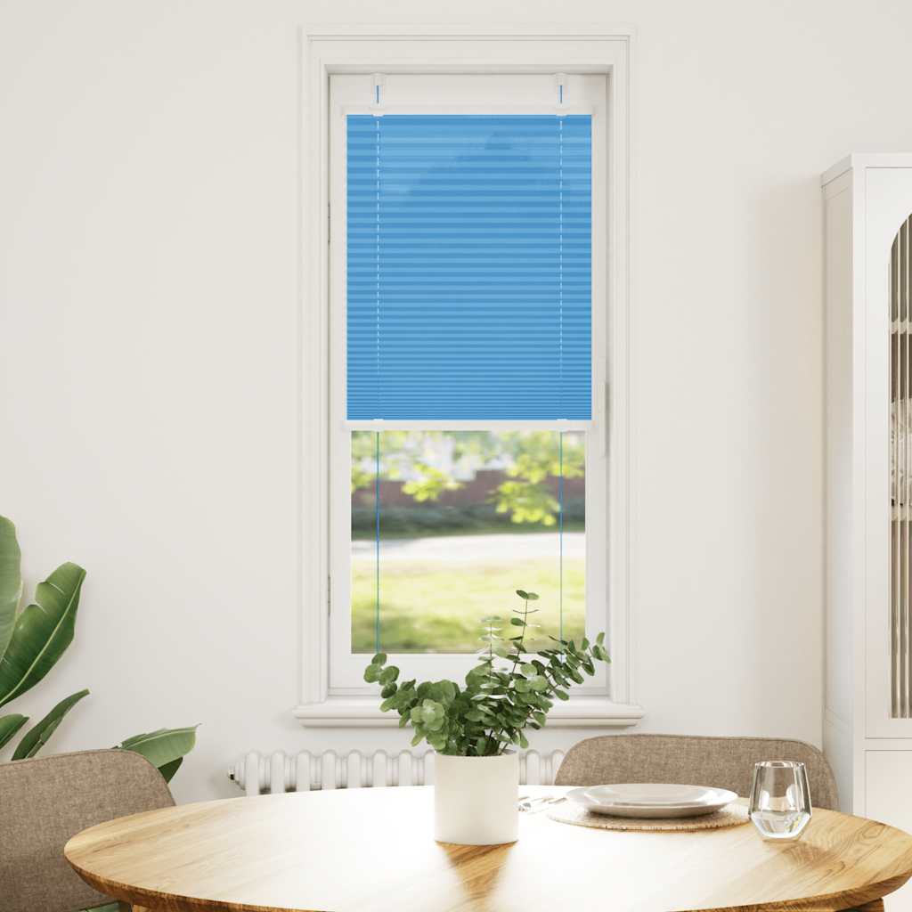 Plissado cego azul 40x150 cm largura tecido 39,4 cm poliéster