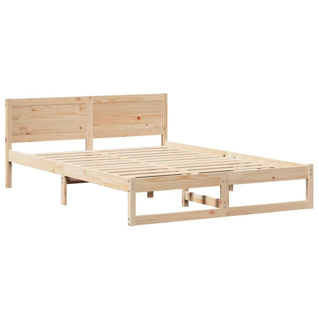 Estrutura da cama com cabeceira natural 140 x 200 cm