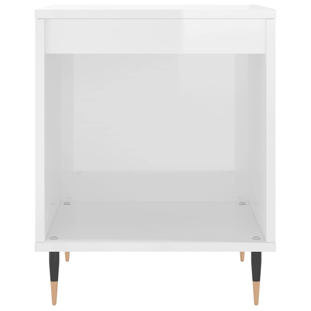 Mesa de cabeceira 40x35x50cm derivados madeira branco brilhante