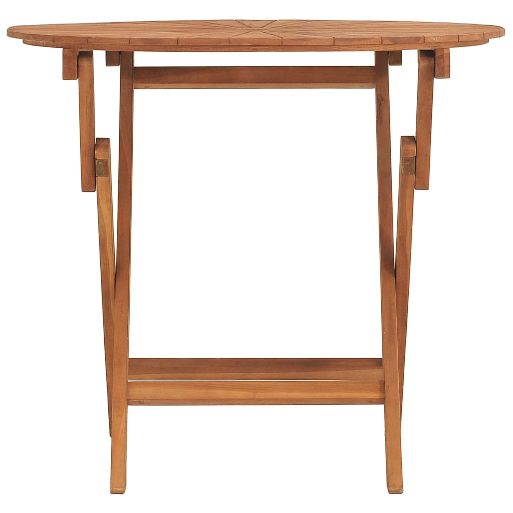 Mesa de jardim dobrável ø 85x75 cm madeira de teca maciça