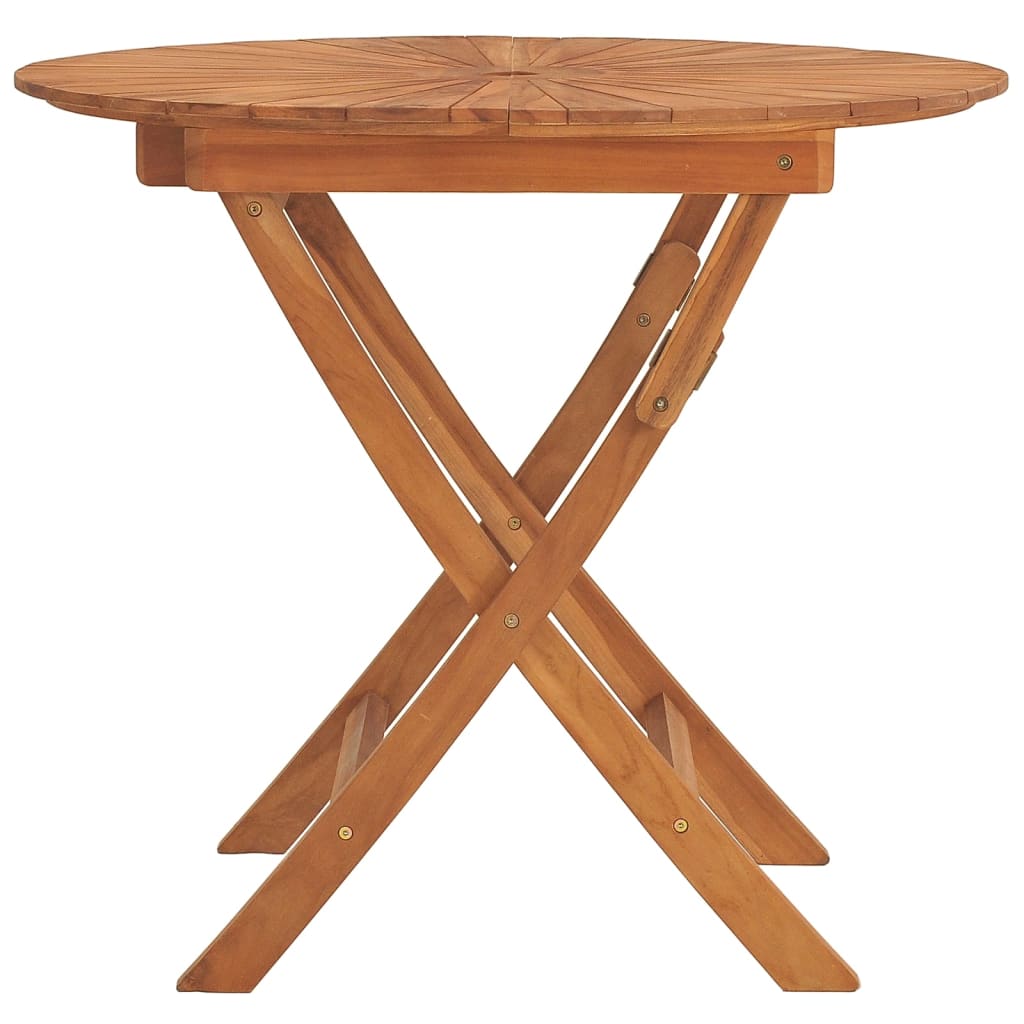 Mesa de jardim dobrável ø 85x75 cm madeira de teca maciça