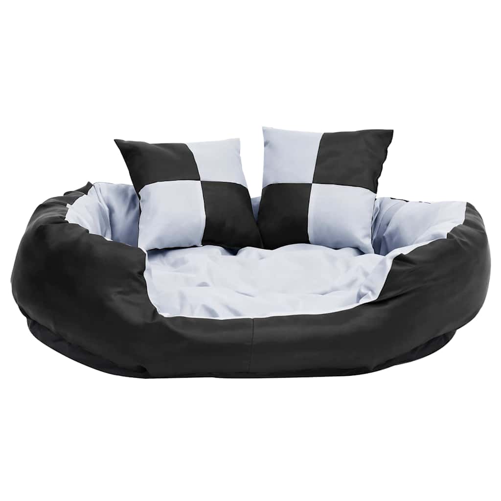 Almofadão p/ cães reversível e lavável 85x70x20 cm cinza/preto