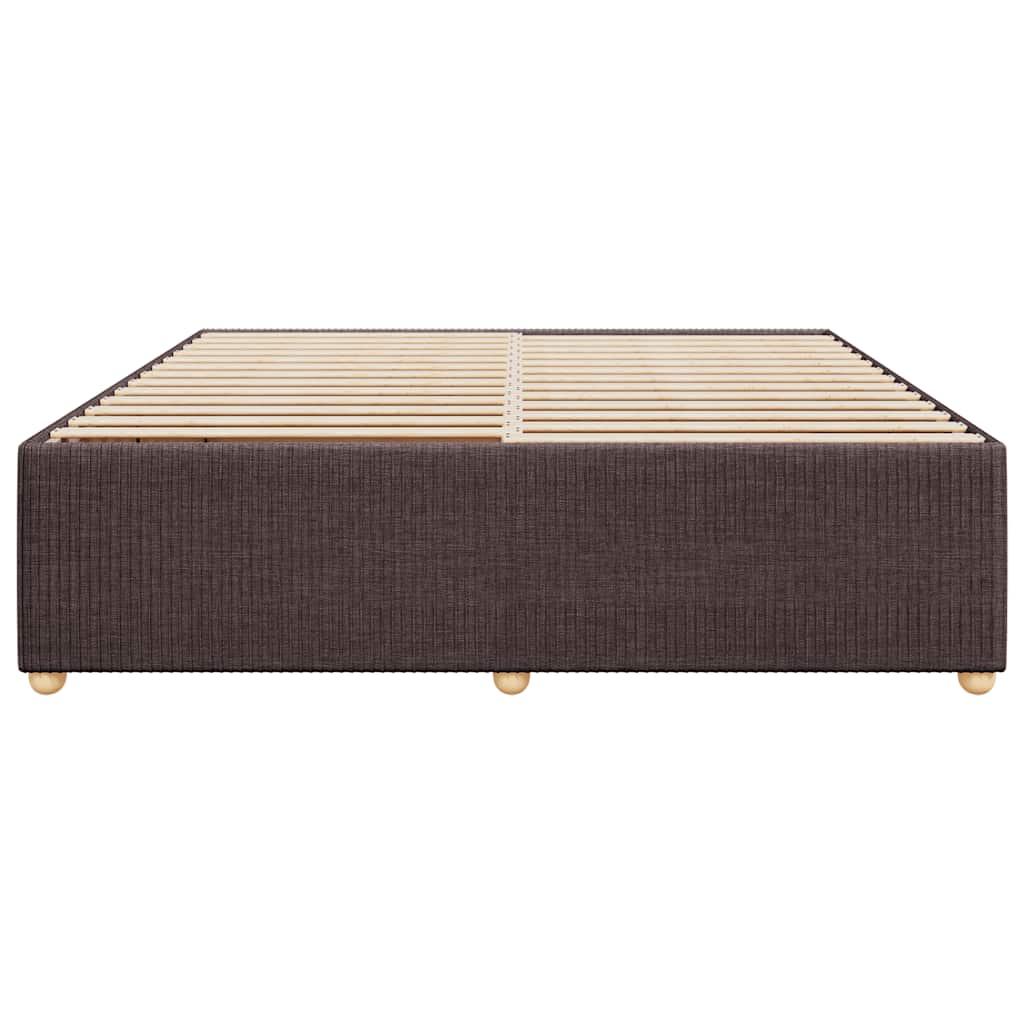 Estrutura de cama sem colchão 180x200 cm tecido castanho-escuro