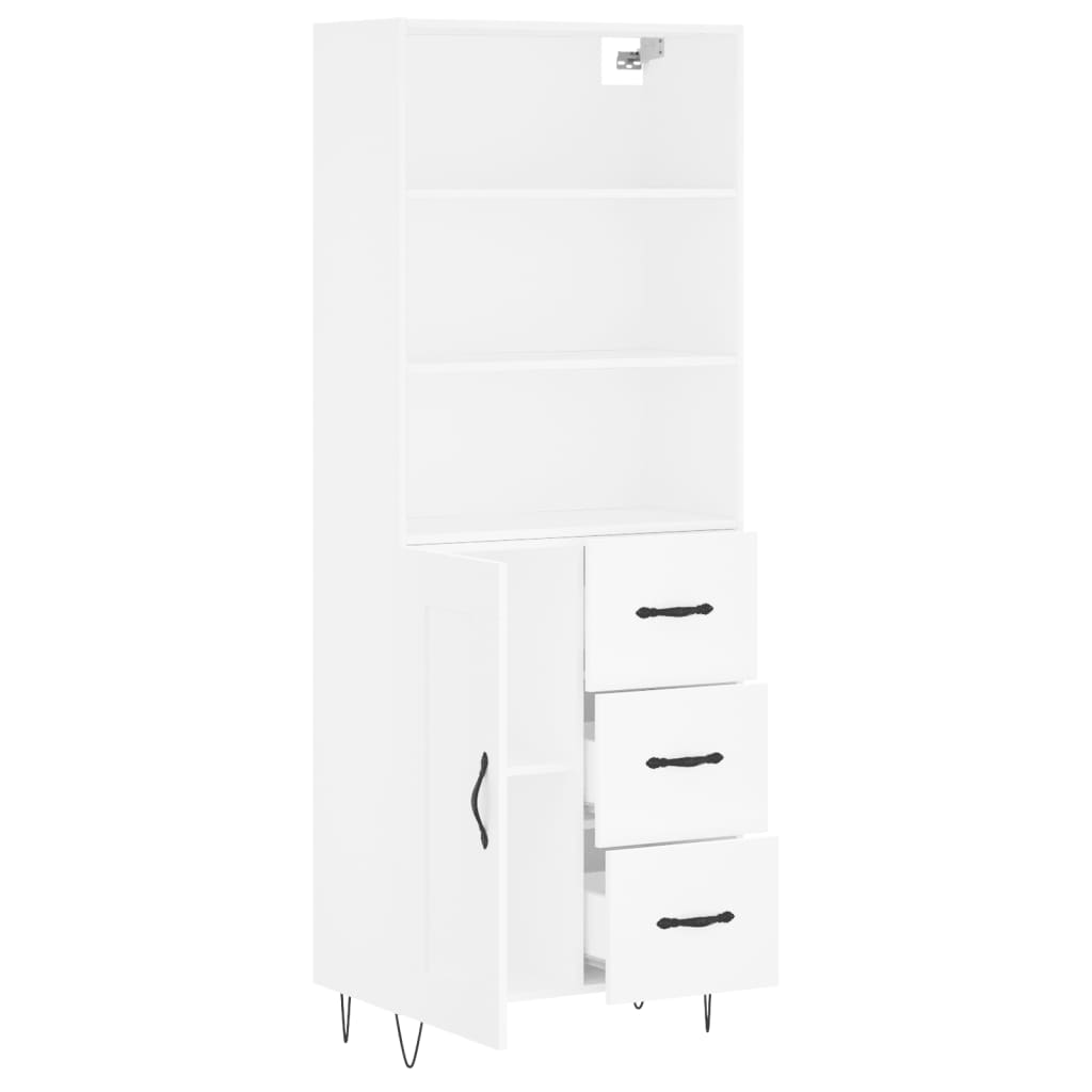 Armário alto 69,5x34x180 cm derivados de madeira branco