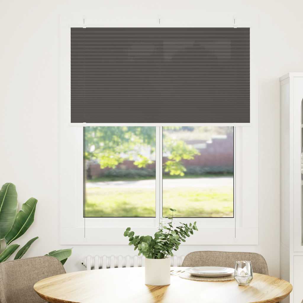 Preto plissada cega 105x150 cm largura tecido 104,4cm poliéster