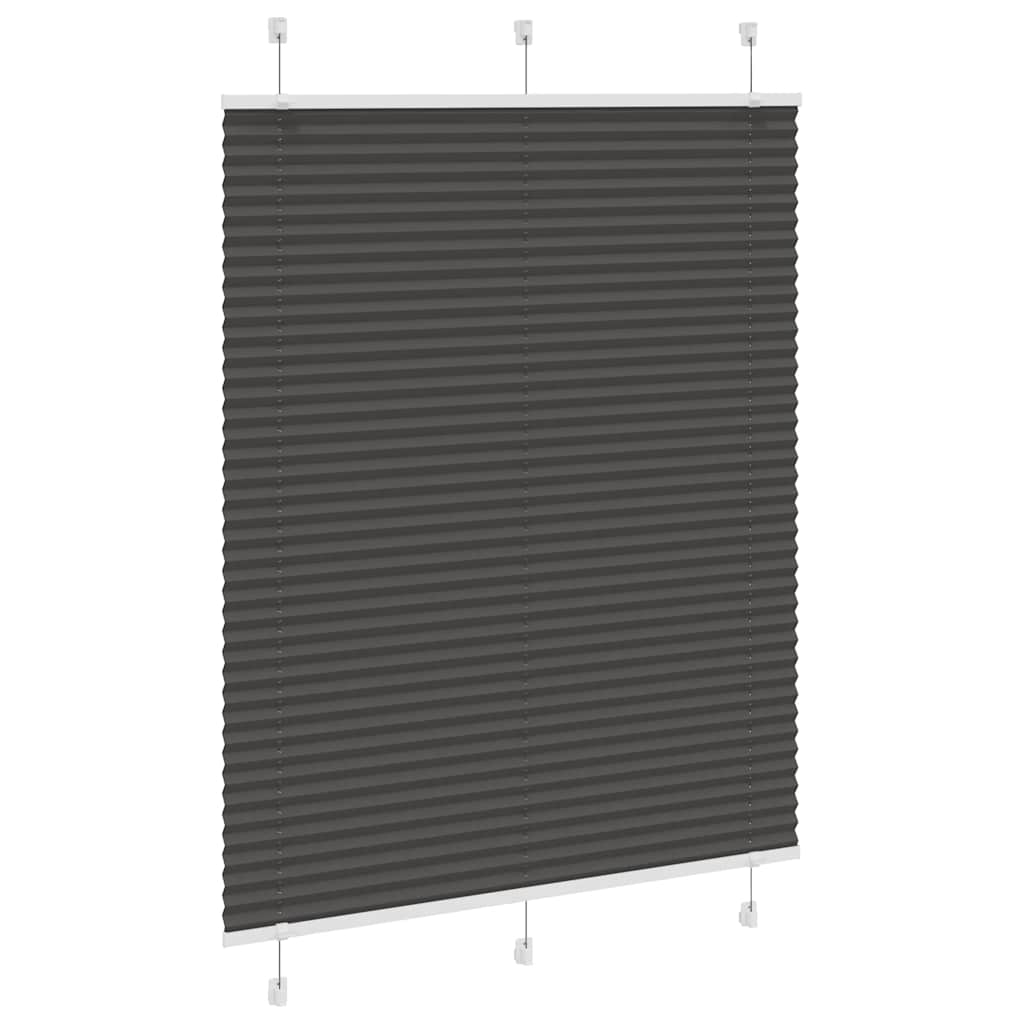 Preto plissada cega 105x150 cm largura tecido 104,4cm poliéster