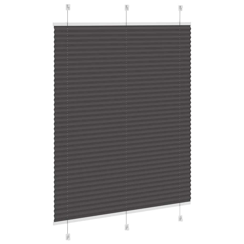 Preto plissada cega 105x150 cm largura tecido 104,4cm poliéster