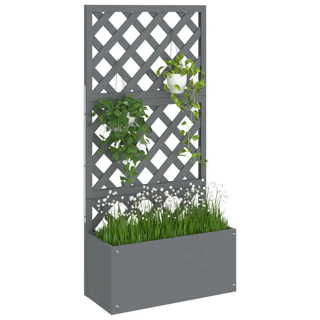 Vaso/floreira com treliça wpc 65x33x135 cm