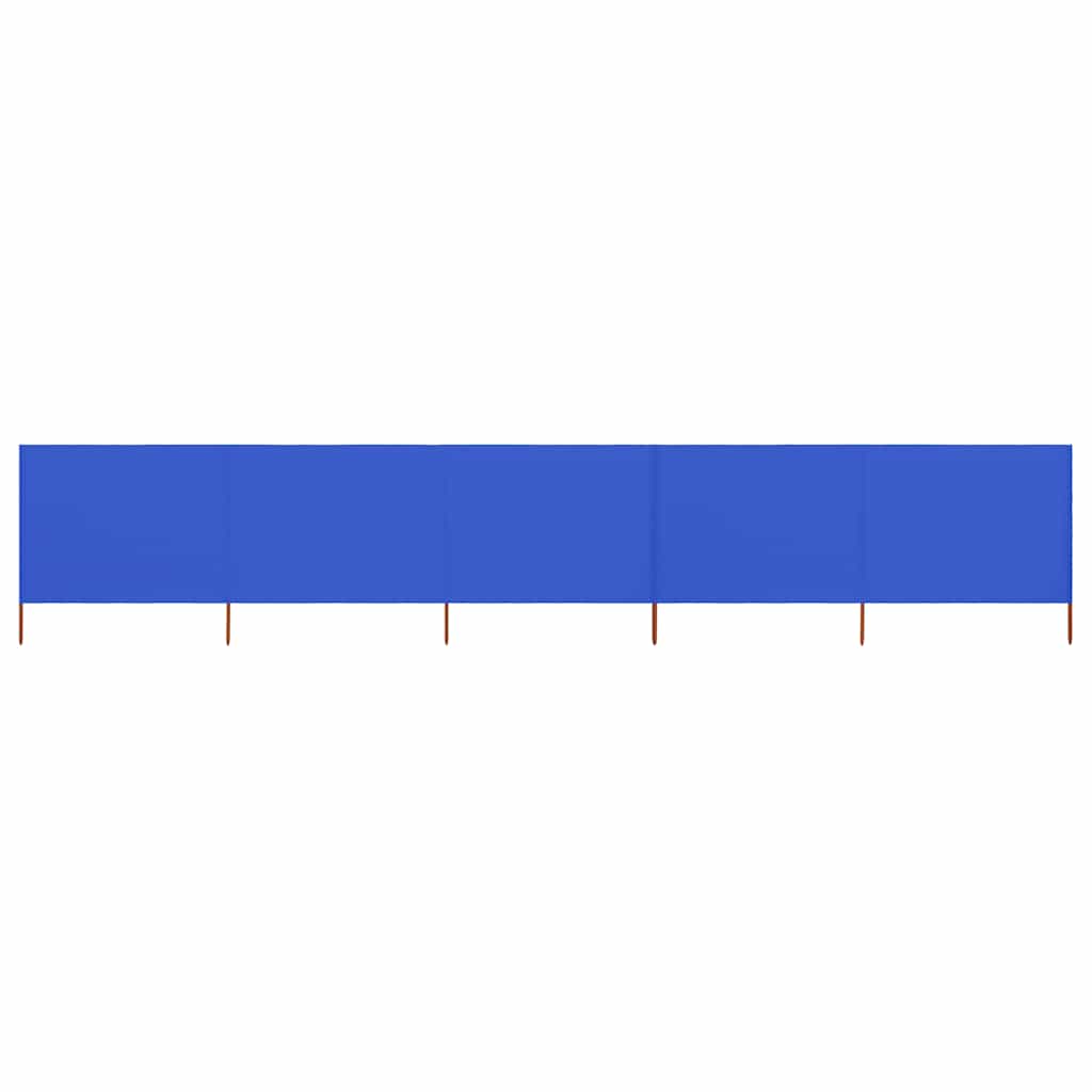 Para-vento com 5 painéis em tecido 600x160 cm azul-ciano