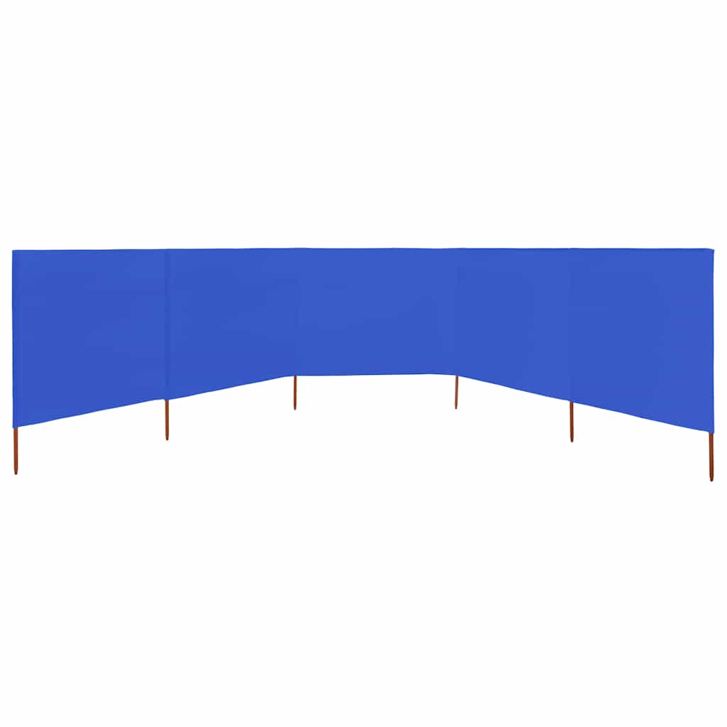 Para-vento com 5 painéis em tecido 600x160 cm azul-ciano
