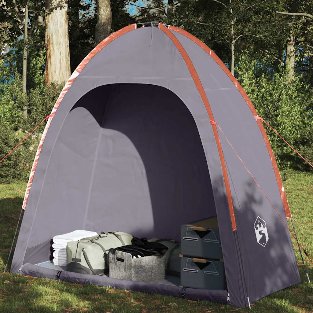 Tenda de arrumação impermeável cinzento e laranja