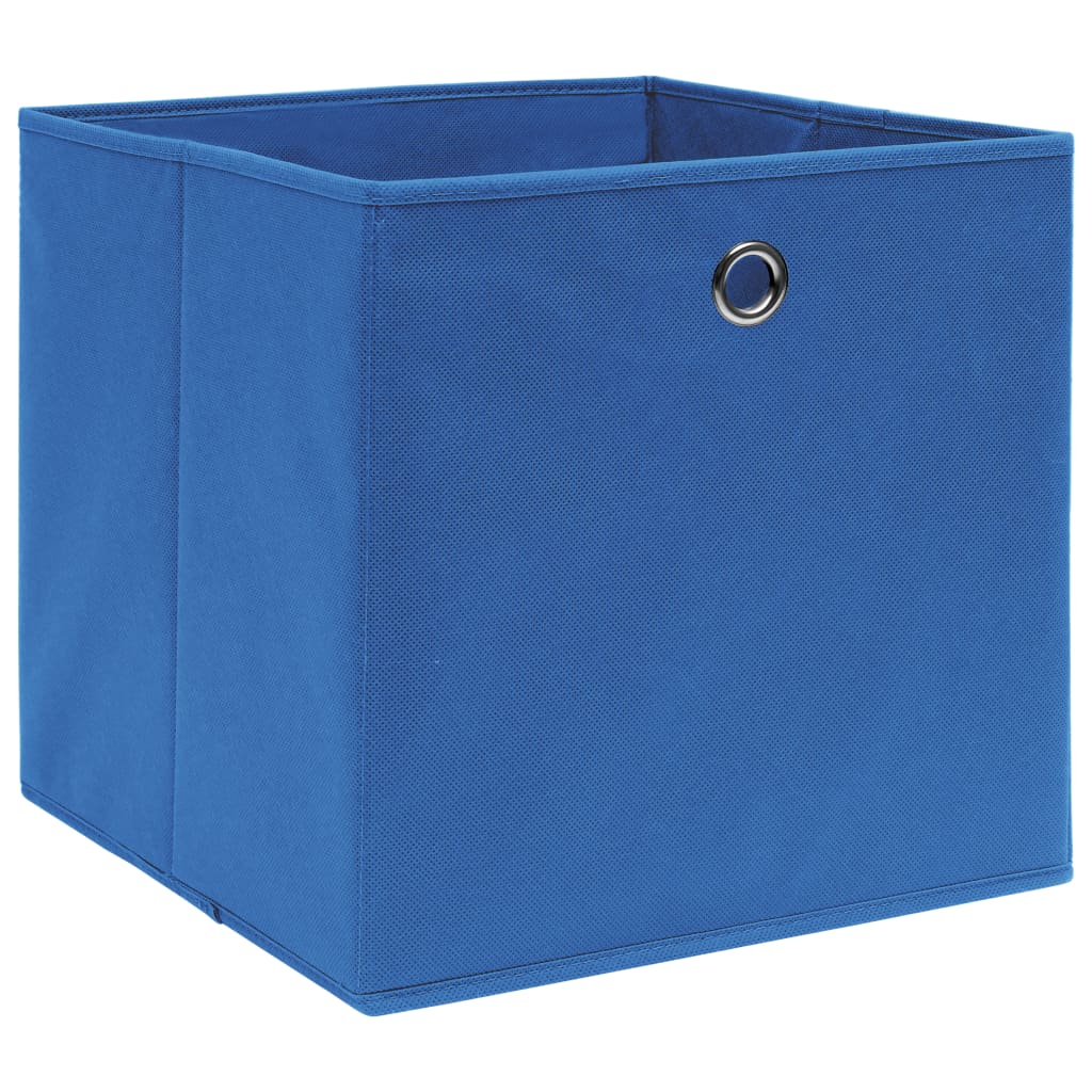 Caixas de arrumação 4 pcs 32x32x32 cm tecido azul