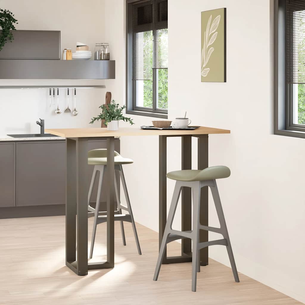 Pés de mesa de bar em forma de t, 2 peças, preto, 40x35x(110-111) cm, aço