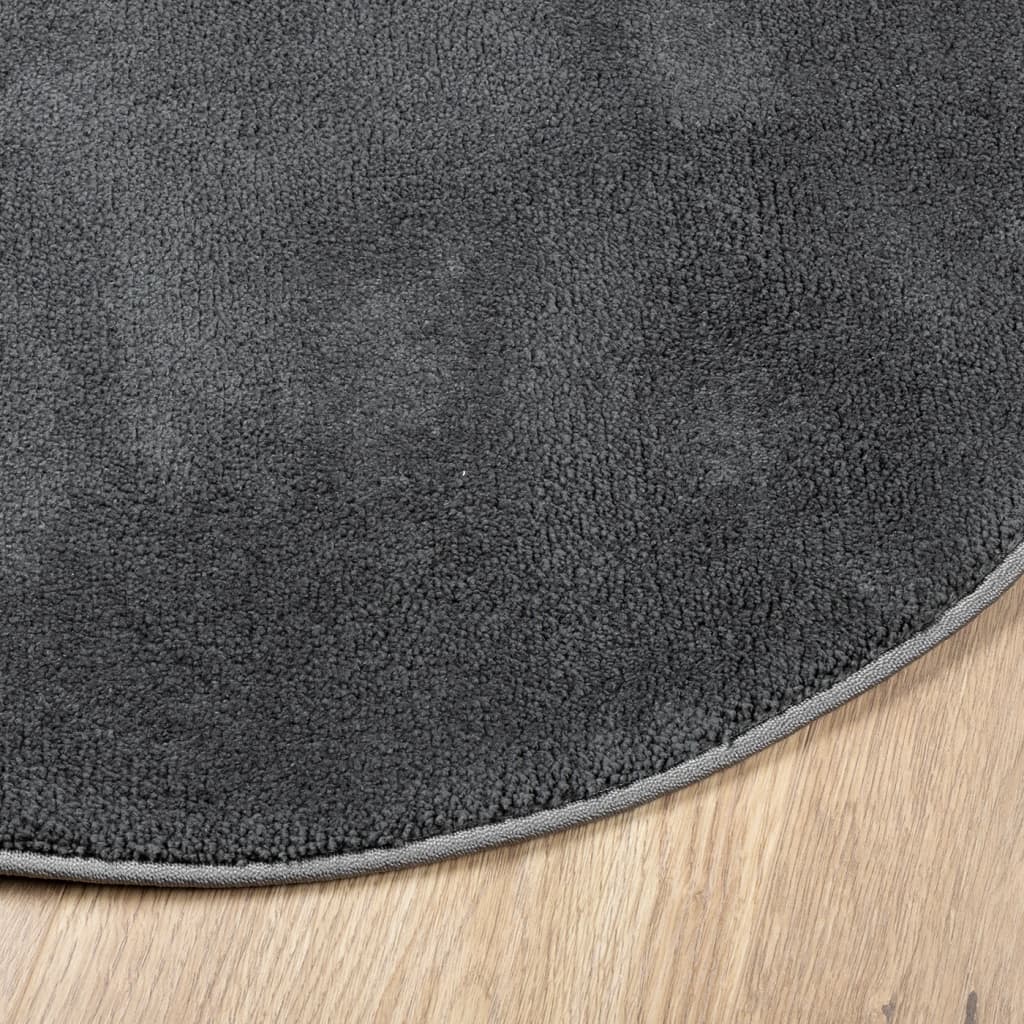 Tapete de pelo curto oviedo ø 160 cm antracite
