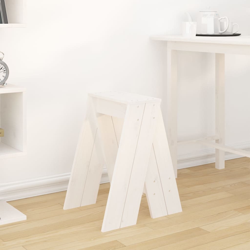 Bancos 2 pcs 40x40x60 cm pinho maciço branco