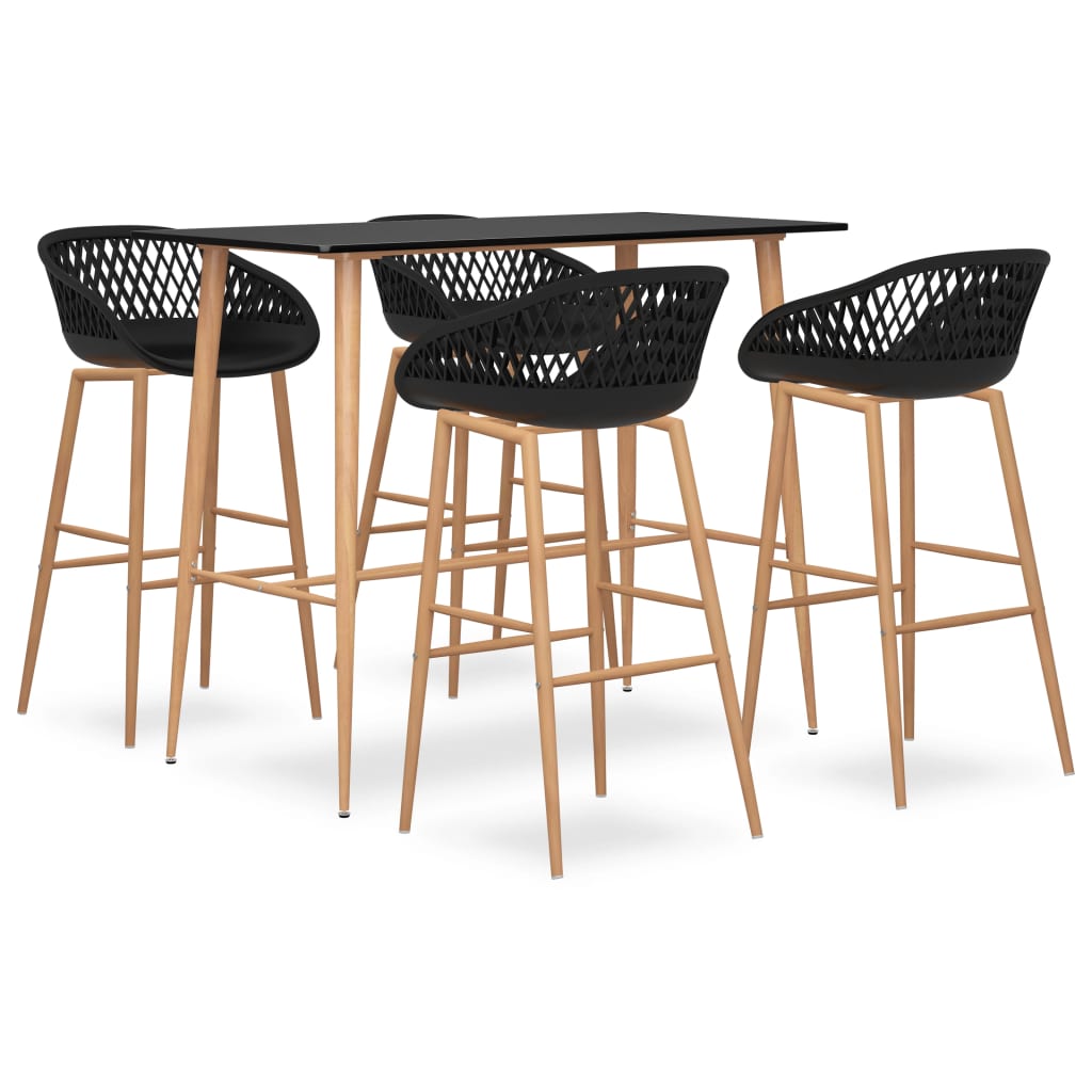 5 Pcs conjunto de bar preto