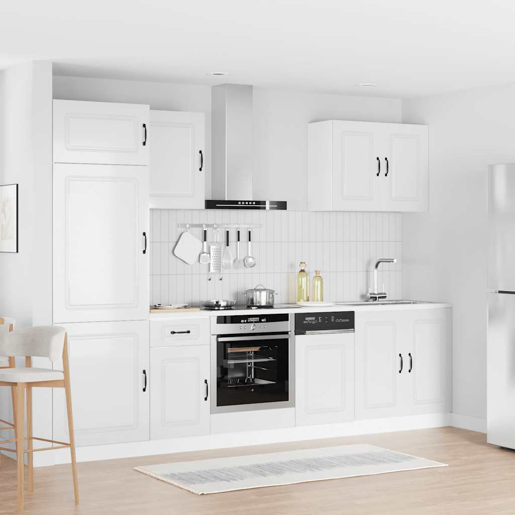 7 Peças armário de cozinha conjunto kalmar branco brilhante