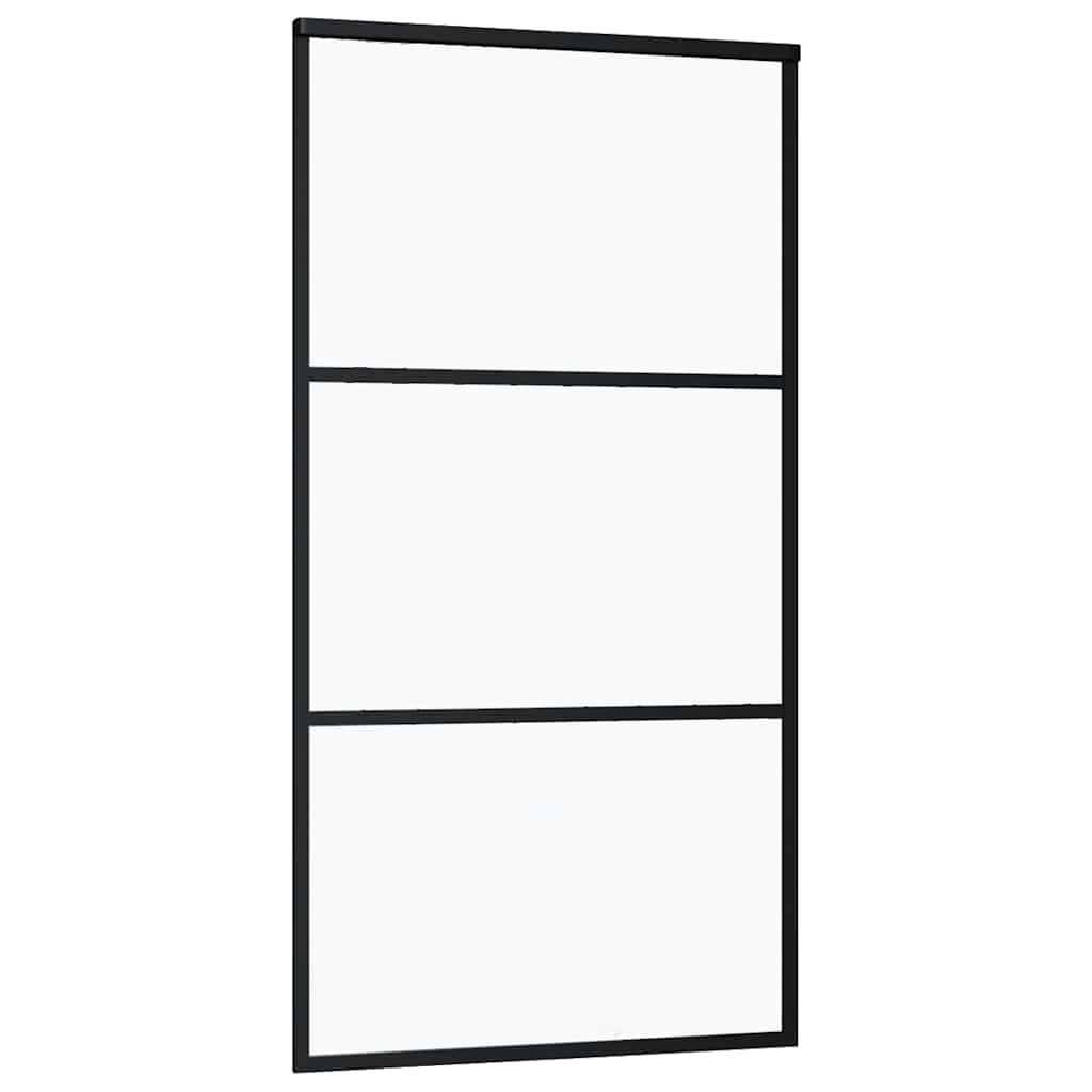 Porta deslizante em vidro esg e alumínio 102x205 cm preto