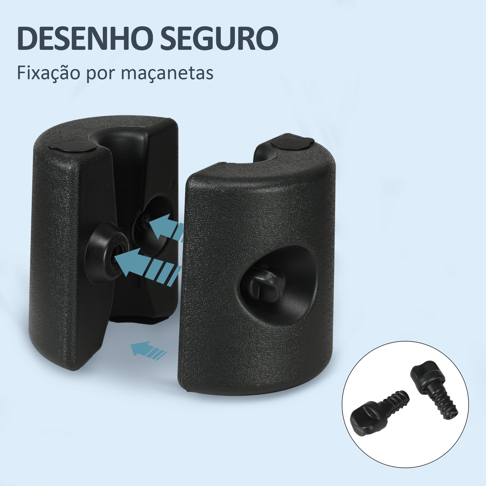 Conjunto de 4 pesos para tendas dobráveis suportes recarregáveis com 8,7 kg de água ou 12 kg de areia ø21,5/24x25,5 cm preto