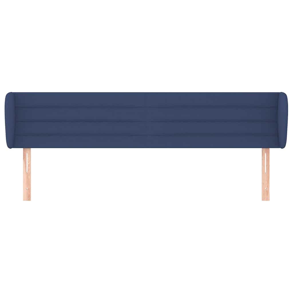 Cabeceira de cama c/ abas tecido 203x23x78/88 cm azul