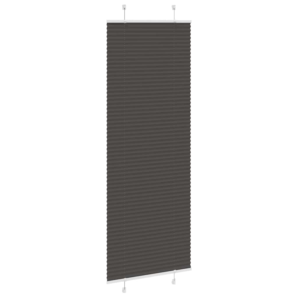 Preto plissada cega 75x200 cm largura tecido 74,4 cm poliéster