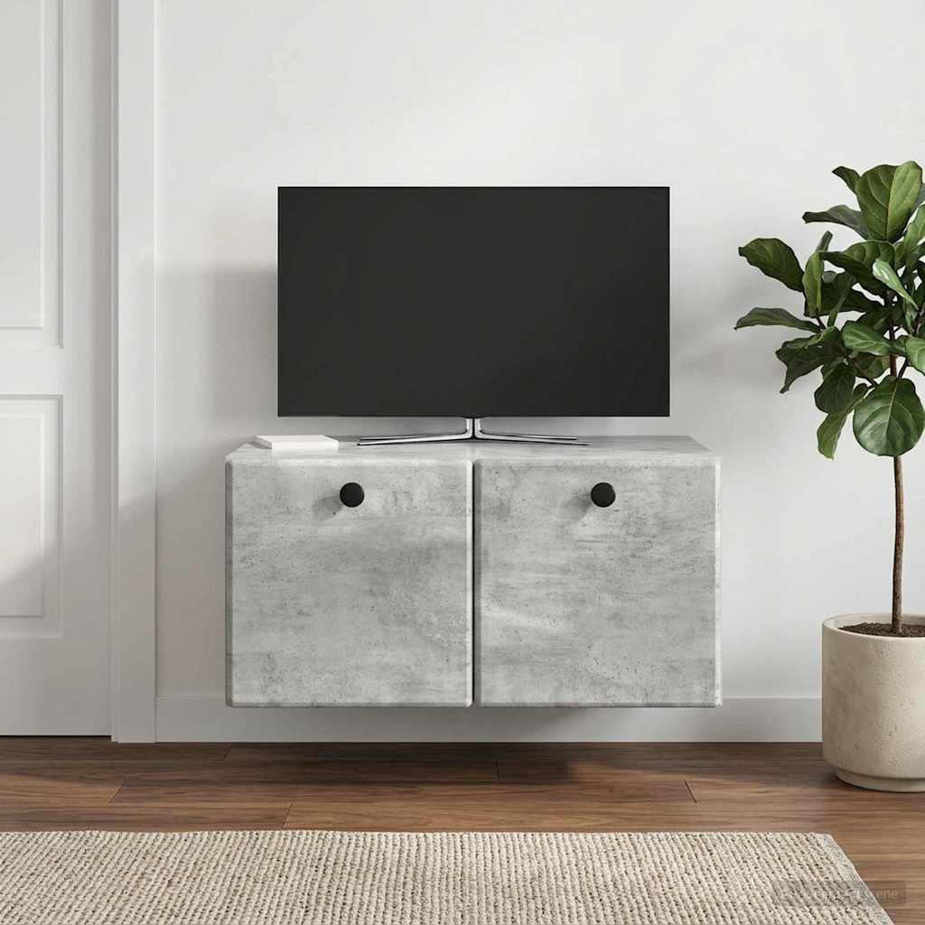 Gabinete de TV de parede 59,5 x 41 x 30 cm cinzento cimento