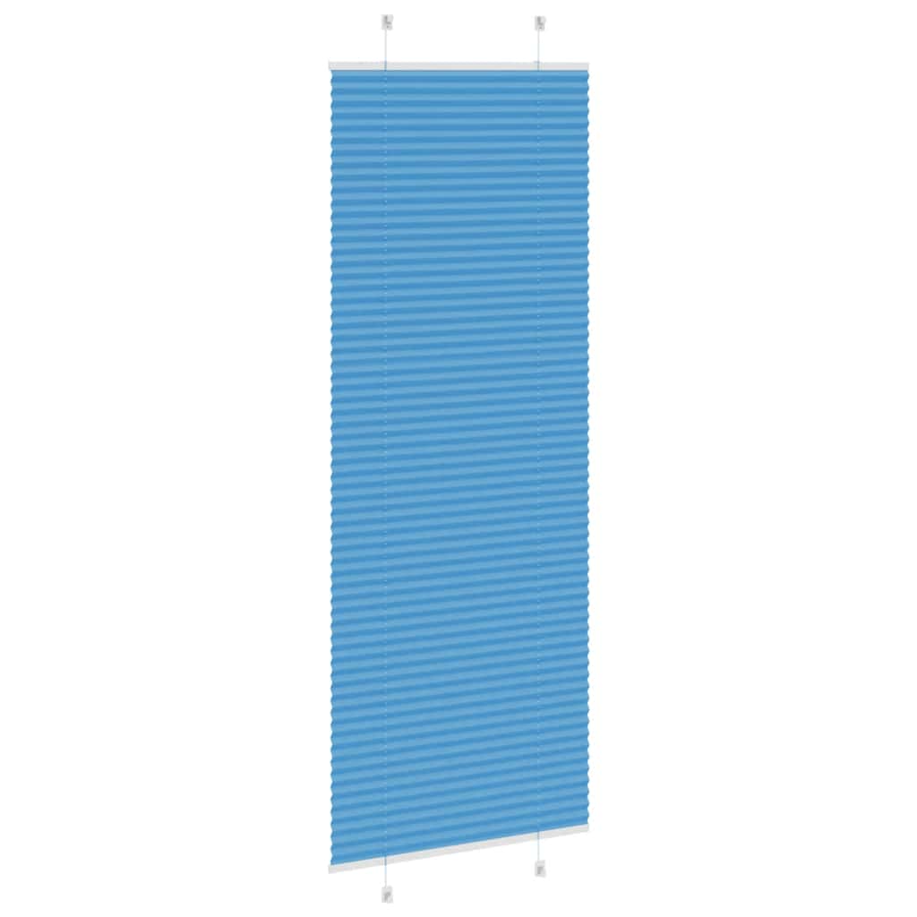 Azul plissada cega 75x200 cm largura tecido 74,4 cm poliéster