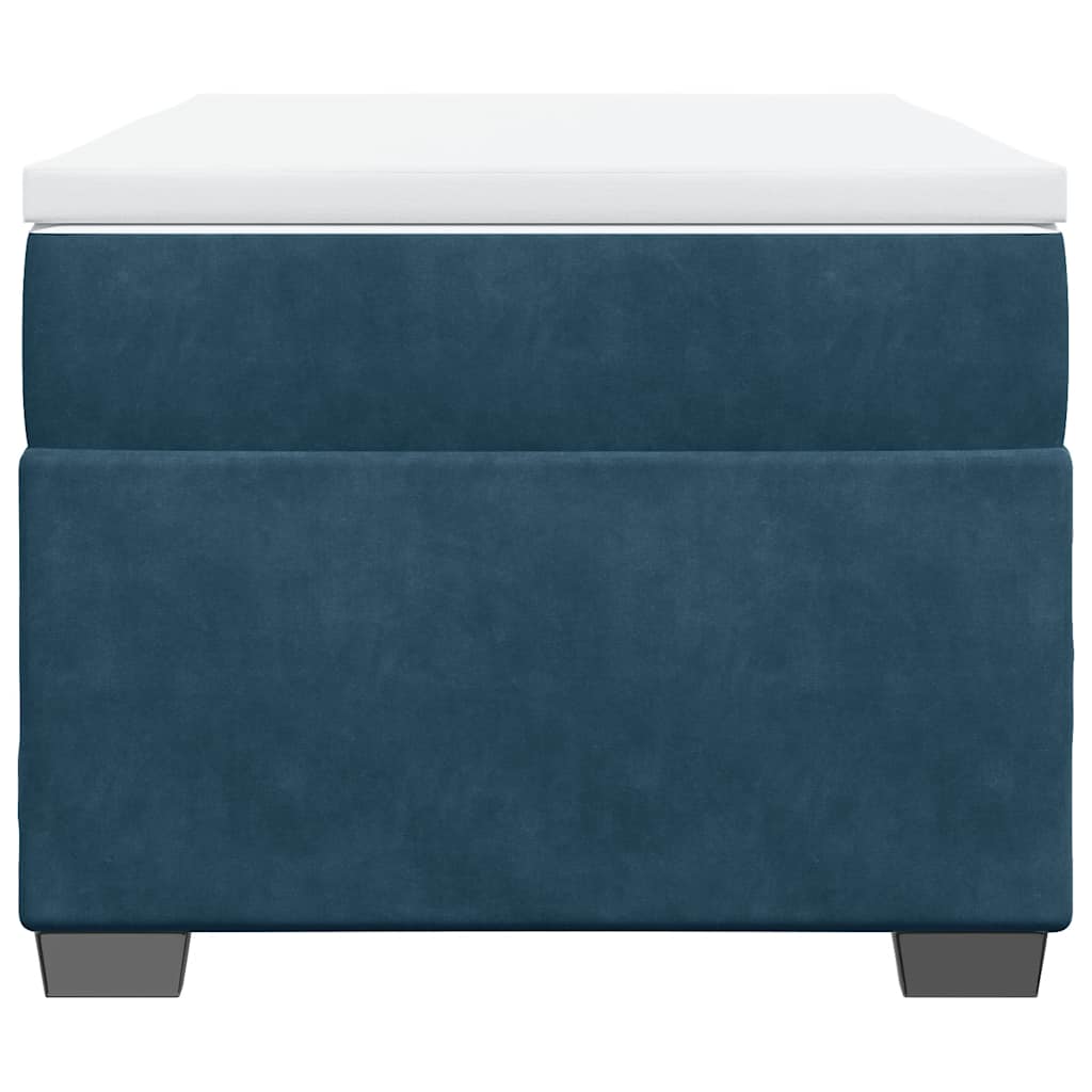 Cama com molas/colchão 90x190 cm veludo azul-escuro