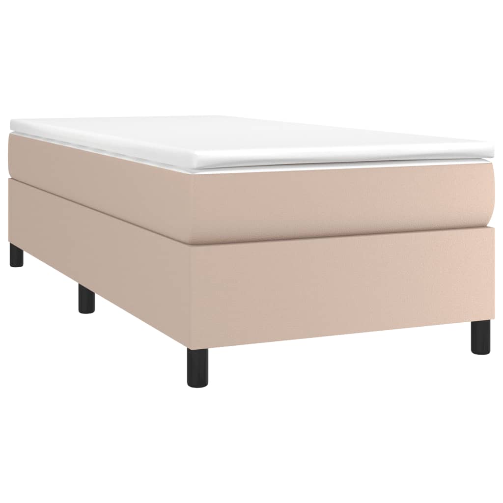 Cama com molas/colchão 90x190 cm couro artificial cappuccino