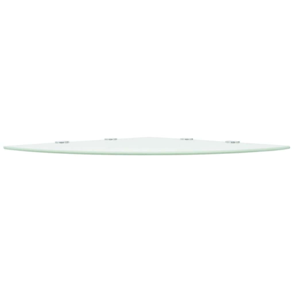 Prateleiras canto 2 pcs suportes cromados 45x45cm vidro branco