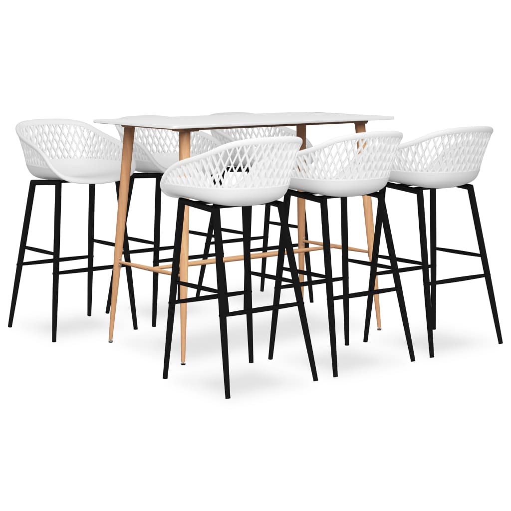 7 Pcs conjunto de bar branco