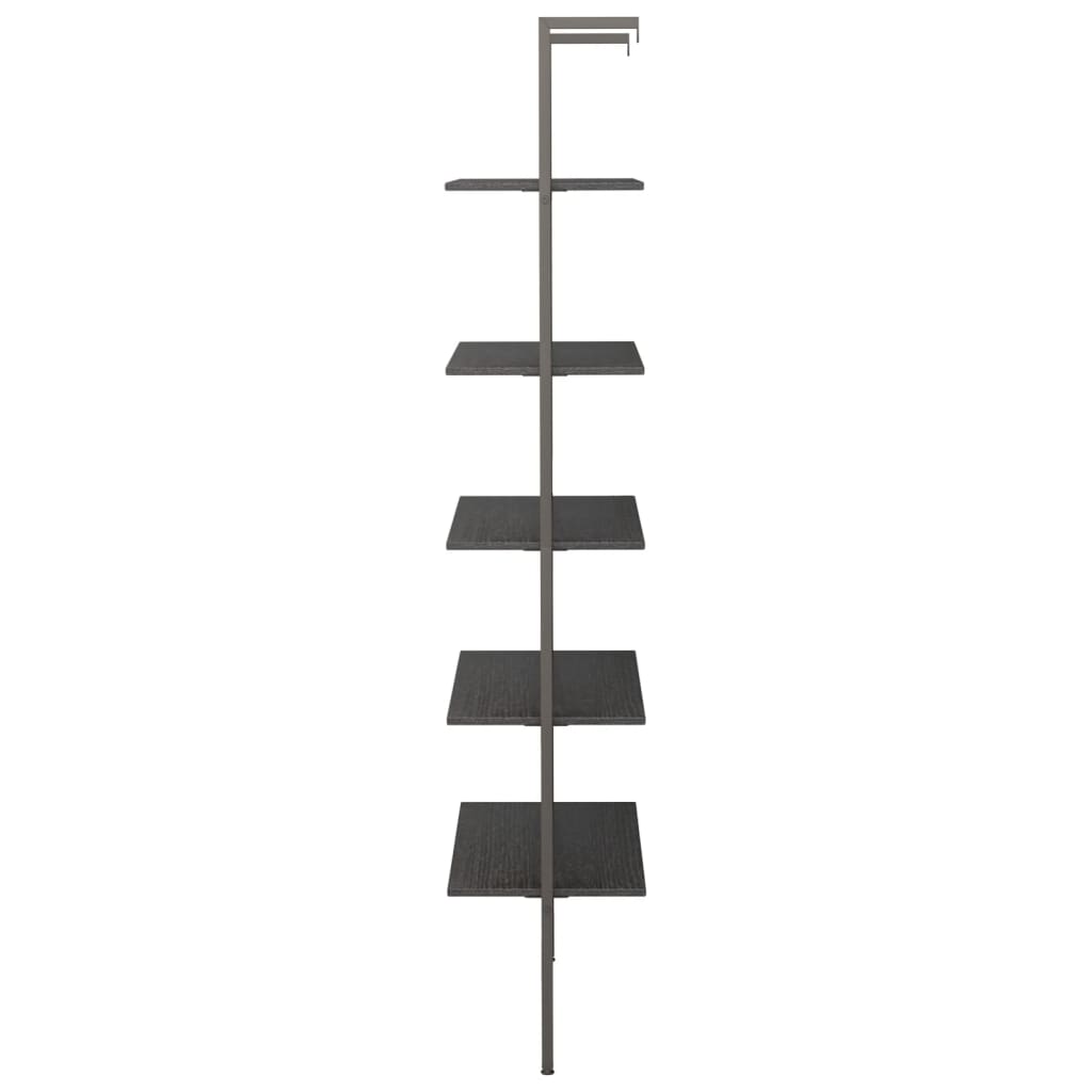 Unidade 5 prateleiras inclinada 64x35x185 cm preto