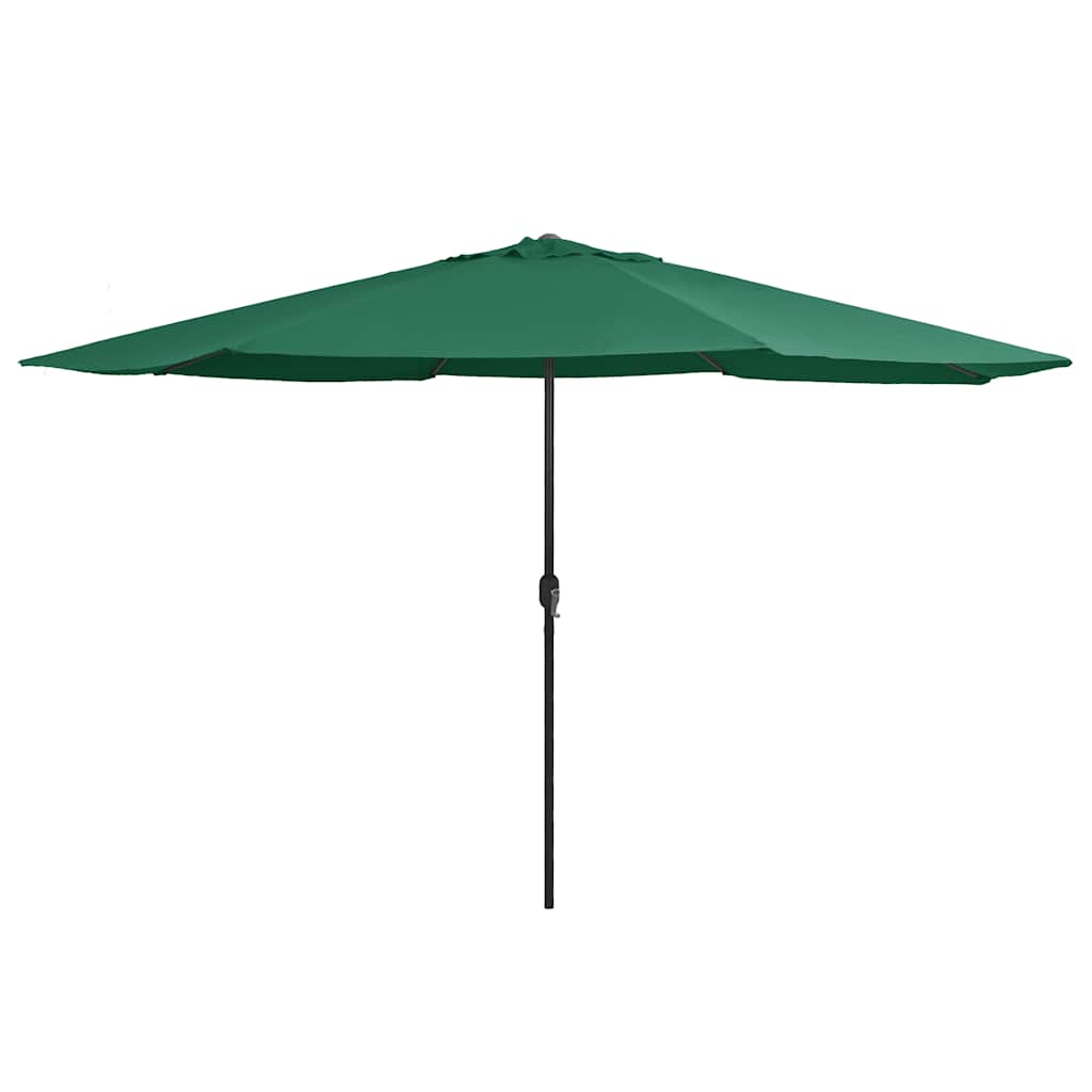 Guarda-sol de jardim com poste de metal 390 cm verde
