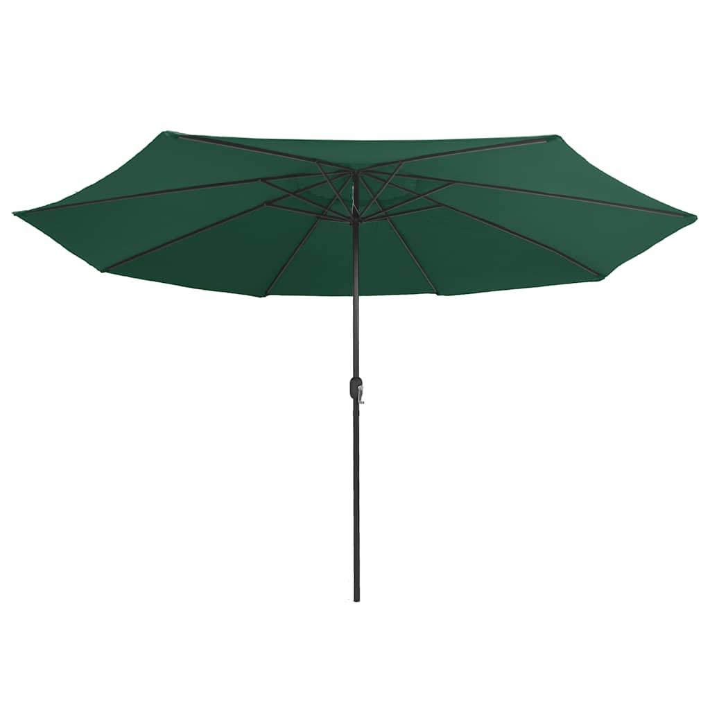 Guarda-sol de jardim com poste de metal 390 cm verde