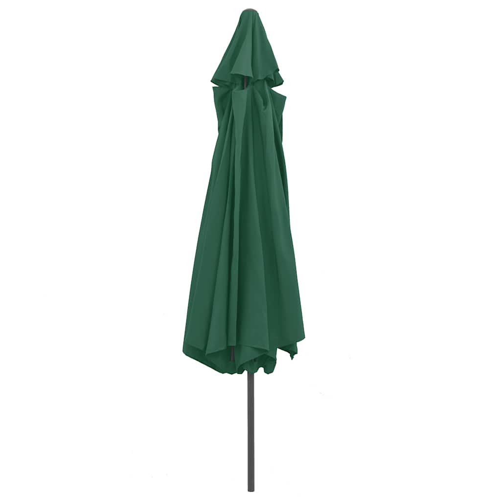 Guarda-sol de jardim com poste de metal 390 cm verde