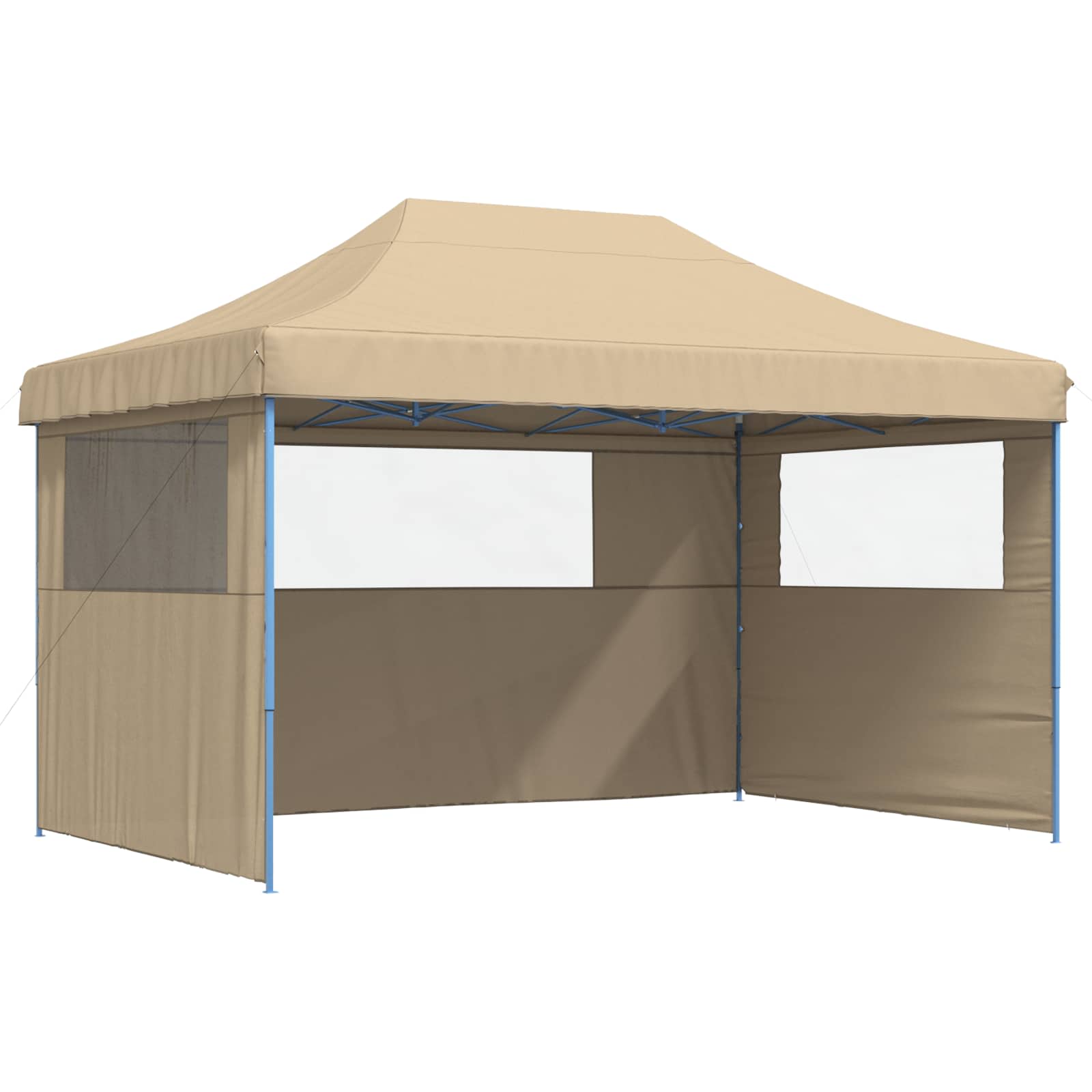 Tenda para festas pop-up dobrável com 3 paredes laterais bege