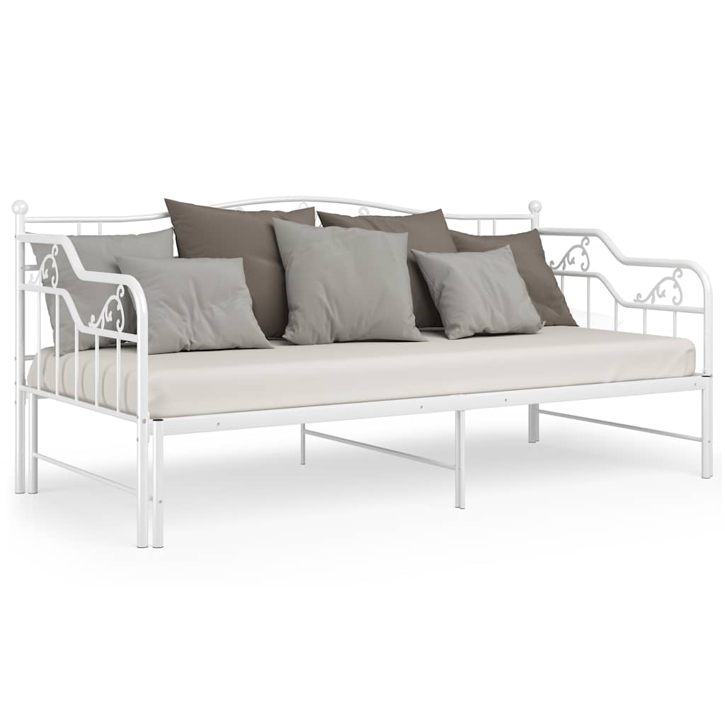 Estrutura sofá-cama de puxar 90x200 cm metal branco