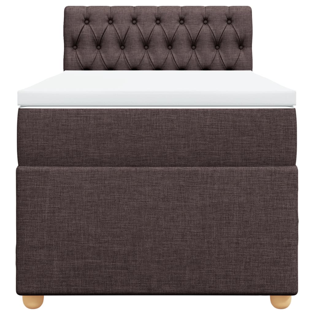 Cama com molas/colchão 90x190 cm tecido castanho-escuro