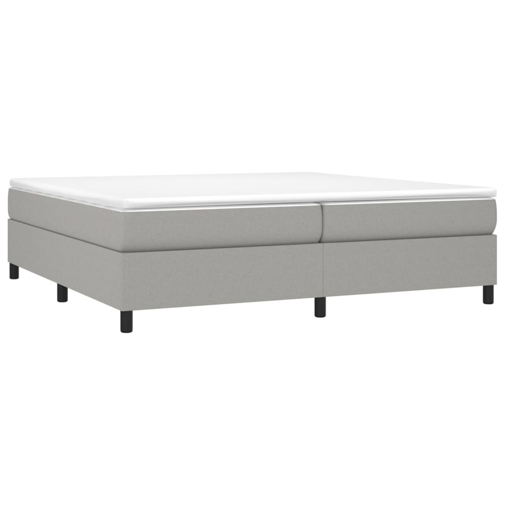 Estrutura de cama com molas 200x200 cm tecido cinzento-claro