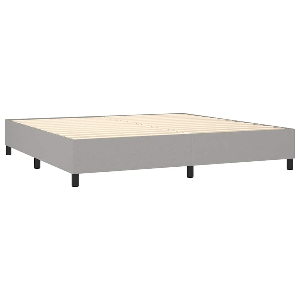 Estrutura de cama com molas 200x200 cm tecido cinzento-claro