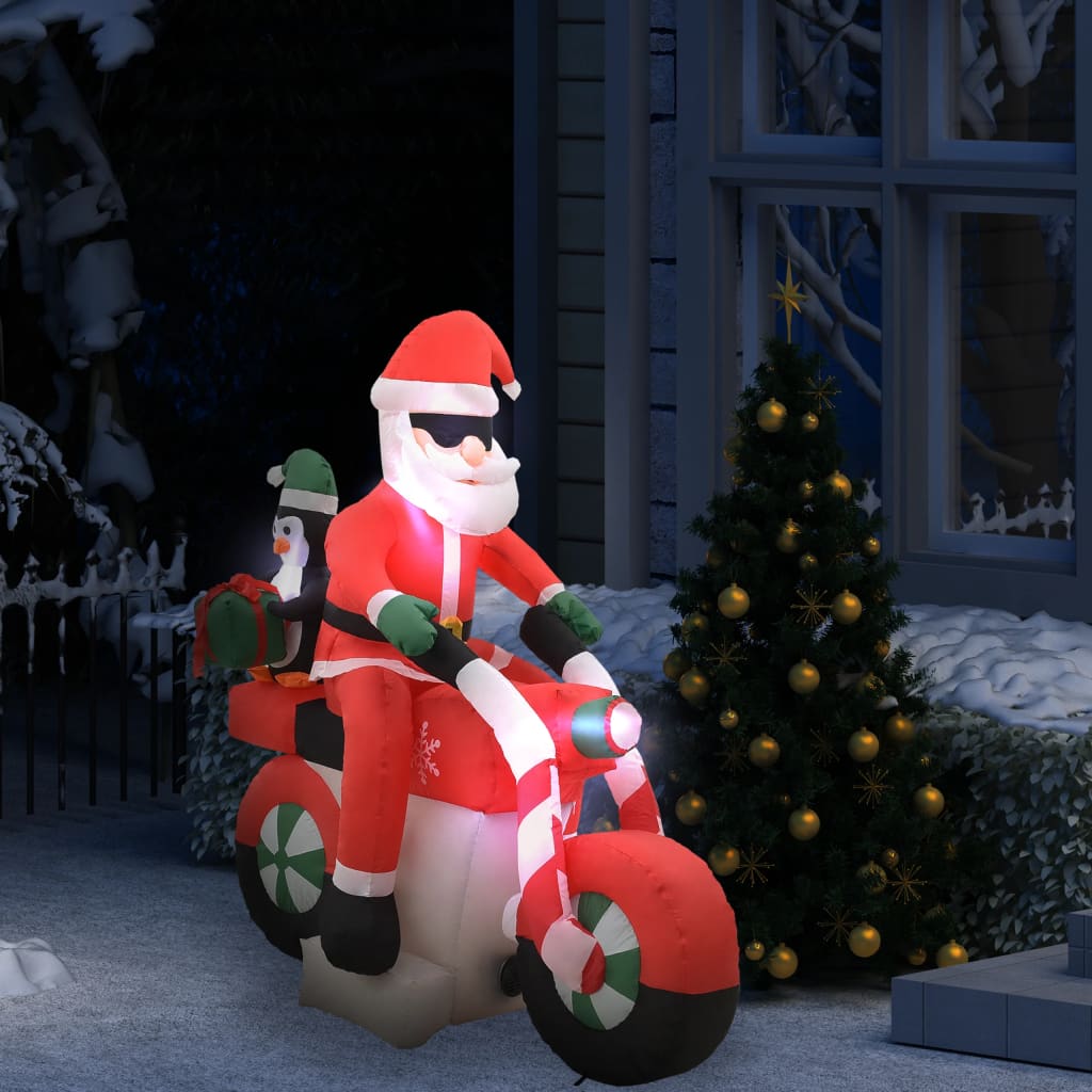 Pai natal de mota insuflável LED IP44 160 cm