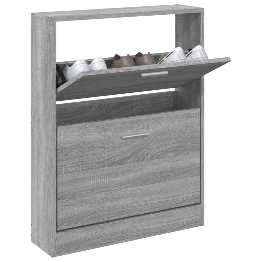 Sapateira 59x17x81 cm derivados de madeira sonoma cinza