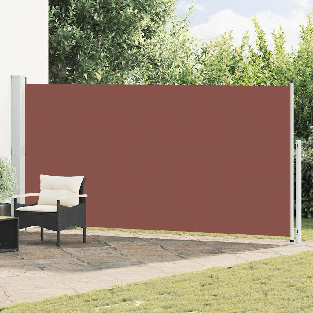 Toldo lateral retrátil para pátio 180x500 cm castanho